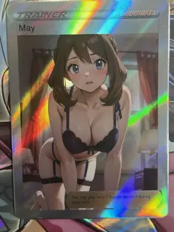 Pokemon May Anime Waifu Custom DIY Trainer Art Sexy Pokemon card - Image 2