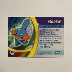 Mudkip Pokemon Advanced Challenge Topps TCG Card 2004 #49 - Image 2