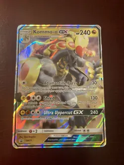Kommo-o GX SM71 Sun & Moon Black Star Promo Holo DAMAGE Pokemon TCG Card - Image 1
