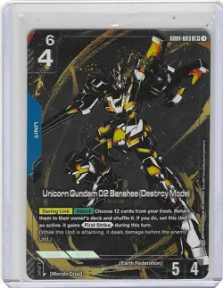 Unicorn Gundam 02 Banshee (Destroy Mode) (LR+) GD01-003 - Gundam TCG Card Game - Image 1