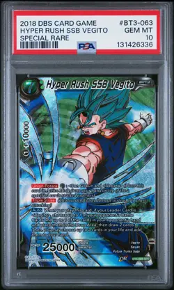 2018 DRAGON BALL SUPER CARD GAME SER 3 CROSS WORLDS HYPER RUSH SSB VEGITO PSA 10 - Image 1
