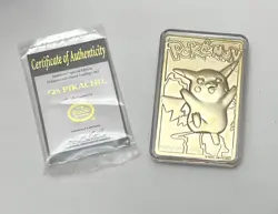 1999 Pokemon Pikachu 23K Gold Plated Trading Card Burger King Limited Edition - Image 3