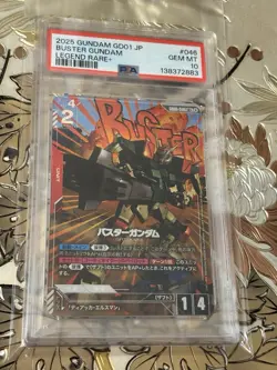 PSA 10 Japanese Gundam Card Game GD01 Newtype Rising GD01-046 LR+ Buster Gundam - Image 1