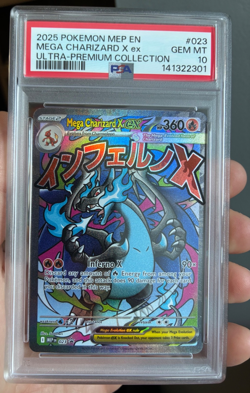 2025 Pokemon Mega Evolution Promo MEP EN 023 Mega Charizard EX UPC PSA 10 - Image 1