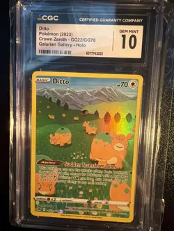 Pokemon Ditto Holo 2023 Crown Zenith Galarian Gallery GG22/GG70 CGC 10 Gem Mint - Image 1