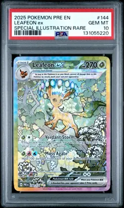 2025 Pokemon Leafeon EX SIR Prismatic Evolutions 144/131 PSA 10 GEM MT - Image 1
