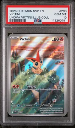 2025 POKEMON SVP VICTINI ILLUSTRATION COLLECTION #208 VICTINI PSA 10 - Image 1