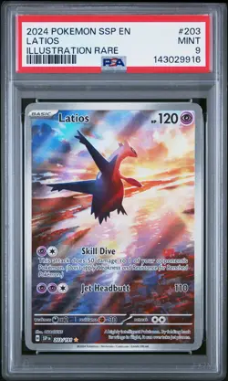 2024 POKEMON SSP EN-SURGING SPARKS ILLUSTRATION RARE #203 LATIOS PSA 9 - Image 1