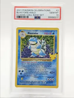 BLASTOISE 2021 POKEMON CELEBRATIONS CLASSIC BASE SET 2/102 PSA 10 Q0004 - Image 1
