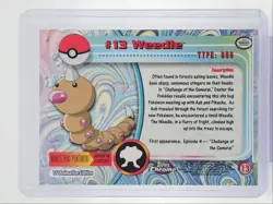 #13 WEEDLE 1999 TOPPS CHROME POKEMON TV BUG Q2371 - Image 2