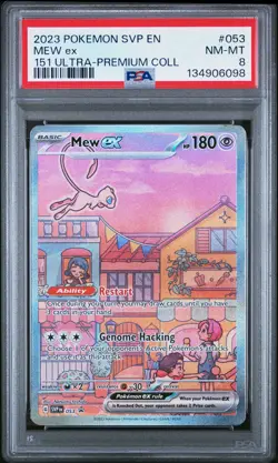2023 POKEMON SVP EN-SV BLACK STAR PROMO 151 ULTRA-PREM COLL #053 MEW EX PSA 8 - Image 1