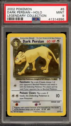 Pokemon Dark Persian Legendary Coll. Holo Rare #6 PSA 9 Mint - Image 1