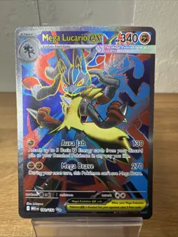 Mega Lucario ex 160/132 ME01: Mega Evolution Ultra Rare Pokemon TCG Card Holo - Image 3