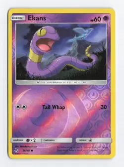 Ekans (26) 26/68 Reverse Holo Common Hidden Fates Pokemon Card LP/NM - Image 1
