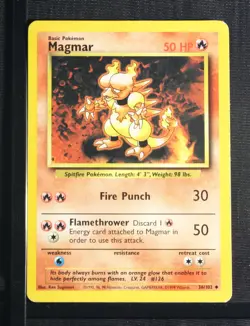 PSA 5 EXCELLENT 1999 Pokemon Game Base #36 Magmar !!! - Image 3