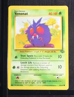 PSA 5 EXCELLENT 1999 Pokemon Jungle 63 Venonat !!! - Image 3