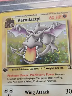 Pokemon Aerodactyl Fossil 1st Edition Holo Rare #1 PSA 5 - Image 2