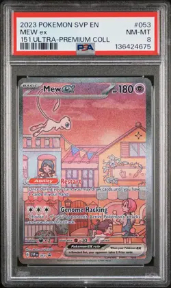 2023 POKEMON SVP EN-SV BLACK STAR PROMO 151 ULTRA-PREM COLL #053 MEW EX PSA 8 - Image 1