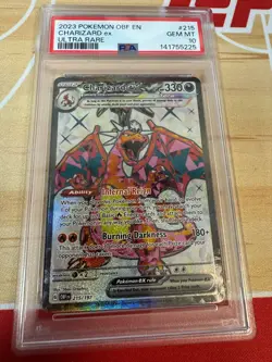 #015 - Charizard EX 2023 Pokemon Obsidian flames 215/197 Ultra Rare PSA 10 - Image 1