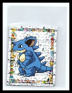 💥 Nidoqueen Merlin Pokemon 1999 Vintage Album Sticker Silver Prism Holo # S7 - Image 1