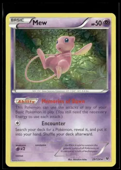 2016 XY - Fates Collide - Holo (Missing Ink LayerU) Mew Basic/Rare Holo #29 - Image 1