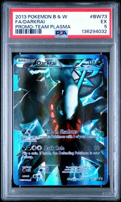 2013 POKEMON B&W PROMO TEAM PLASMA #BW73 FULL ART/DARKRAI PSA 5 - Image 1