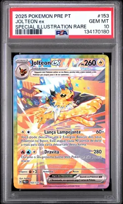 2025 POKEMON PORTUGUESE PRE PT-PRISMATIC EVOLUTIONS #153 JOLTEON EX PSA 10 - Image 1