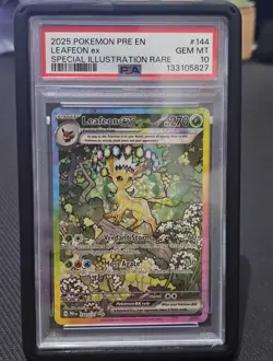 2025 Pokemon Prismatic Evolutions Leafeon ex SIR 144/131 PSA 10 - Image 1