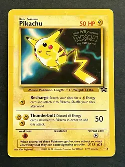 Pikachu #4 Black Star Promo WB Movie 1999 Pokemon Vintage TCG - Image 1