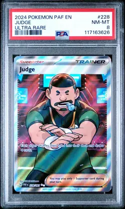 2024 POKEMON PAF EN-PALDEAN FATES ULTRA RARE #228 JUDGE PSA 8 - Image 1