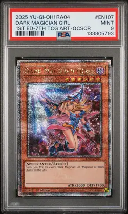 2025 YU-GI-OH! RA04-QUARTER CENTURY STAMPEDE #EN107 DARK MAGICIAN GIRL PSA 9 - Image 1