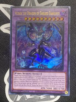 Veidos The Dragon Of Endless Darkness Ultra Rare 1st Ed LEDE-EN092 YuGiOh VLP/NM - Image 1