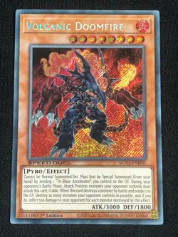 YUGIOH VOLCANIC DOOMFIRE SGX1-ENH01 1ST SECRET NM - Image 1