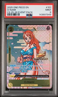 2025 ONE PIECE CHAMP 2025-26 EVENT PACK #101 O-NAMI PSA 9 - Image 1