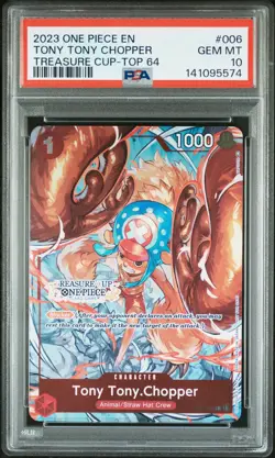 2023 ONE PIECE PROMOS TREASURE CUP 2023-TOP 64 #006 TONY TONY CHOPPER PSA 10 - Image 1