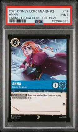 2025 DISNEY LORCANA EN P2-PROMO #17 ANNA BRAVING THE STORM PSA 9 - Image 1