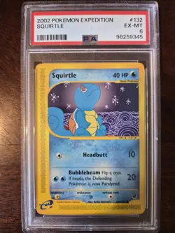 Psa 6 Squirtle 2002 Expedition 132/165 TCG Pokemon graded card - Image 1