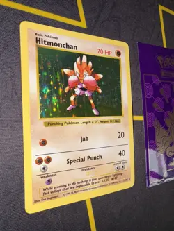 Pokemon Card Shadowless Hitmonchan 7/102 Holo Rare Base Set 💎LP💎 - Image 2