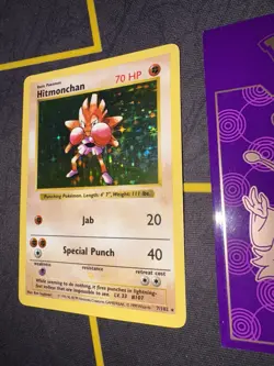 Pokemon Card Shadowless Hitmonchan 7/102 Holo Rare Base Set 💎LP💎 - Image 3