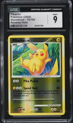CGC 9 Pikachu Reverse Holo Stormfront 2008 Pokemon Card #70 - Image 1