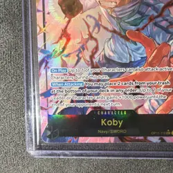 Bandai One Piece Card Game Koby OP11-119 SEC A Fist of Divine Speed Alt Art Holo - Image 2