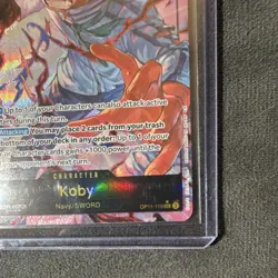 Bandai One Piece Card Game Koby OP11-119 SEC A Fist of Divine Speed Alt Art Holo - Image 5
