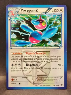 Porygon-Z 74/101 Reverse Holo Rare Plasma Blast Pokemon Card - Image 1