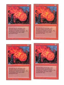 Fireball Revised x4 Playset Vintage Magic the Gathering White Border MTG Card LP - Image 1