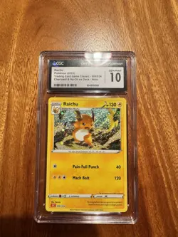 Raichu 009/034 Trading Card Game Classic Holo CGC Gem Mint 10 - Image 1