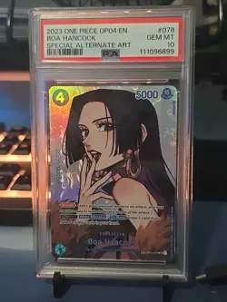 One Piece Boa Hancock OP01-078 SP ENGLISH PSA10 OP04 Kingdoms of Intrigue - Image 1