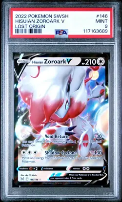 2022 POKEMON SWORD & SHIELD LOST ORIGIN #146 HISUIAN ZOROARK V PSA 9 - Image 1