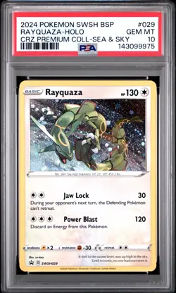 2024 POKEMON SWSH CROWN ZENITH PREMIUM COLLECTION SEA & SKY RAYQUAZA-HOLO PSA 10 - Image 1