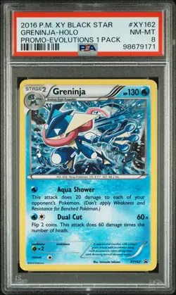 2016 POKEMON XY BLACK STAR PROMO #XY162 GRENINJA-HOLO PSA 8 - Image 1