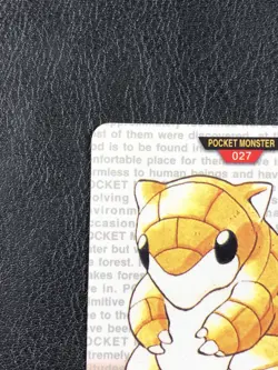 Sandshrew 027 & Sandslash 028 - RED - Pokemon Carddass 1995 1996 Japanese Bandai - Image 3